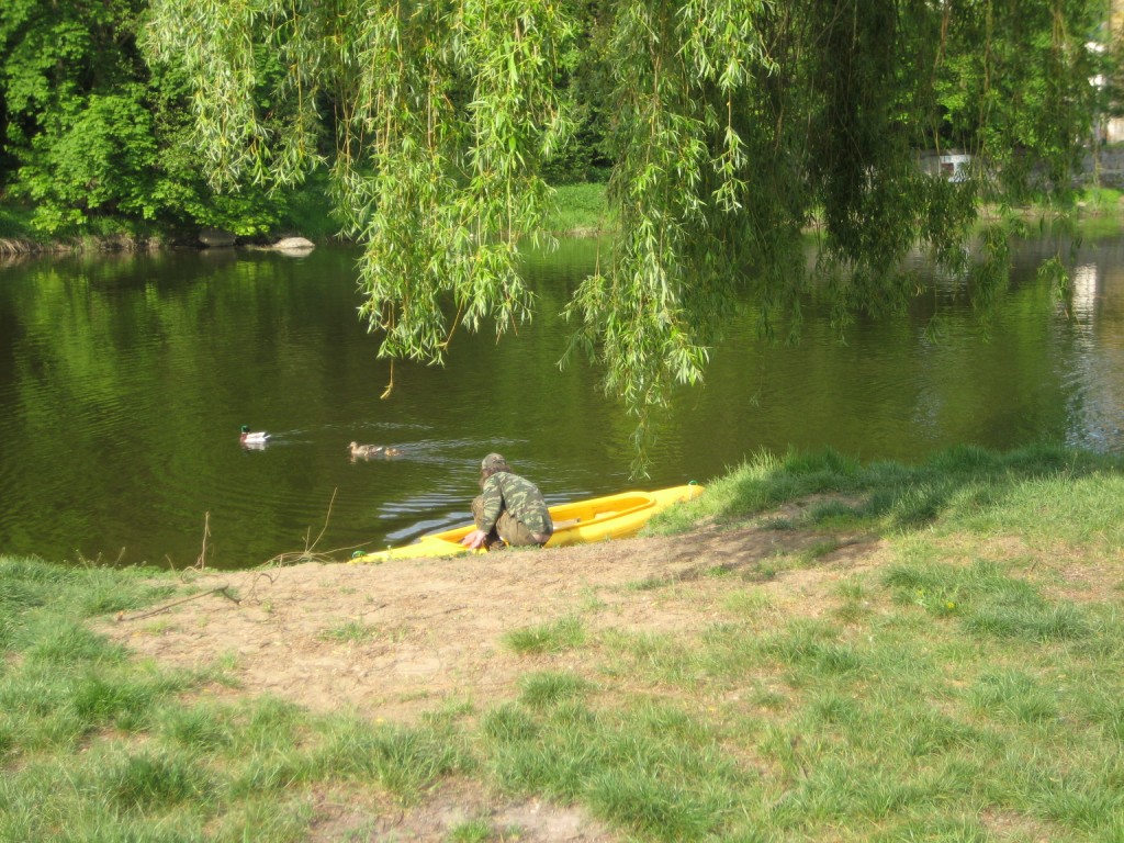 Canoe touring man