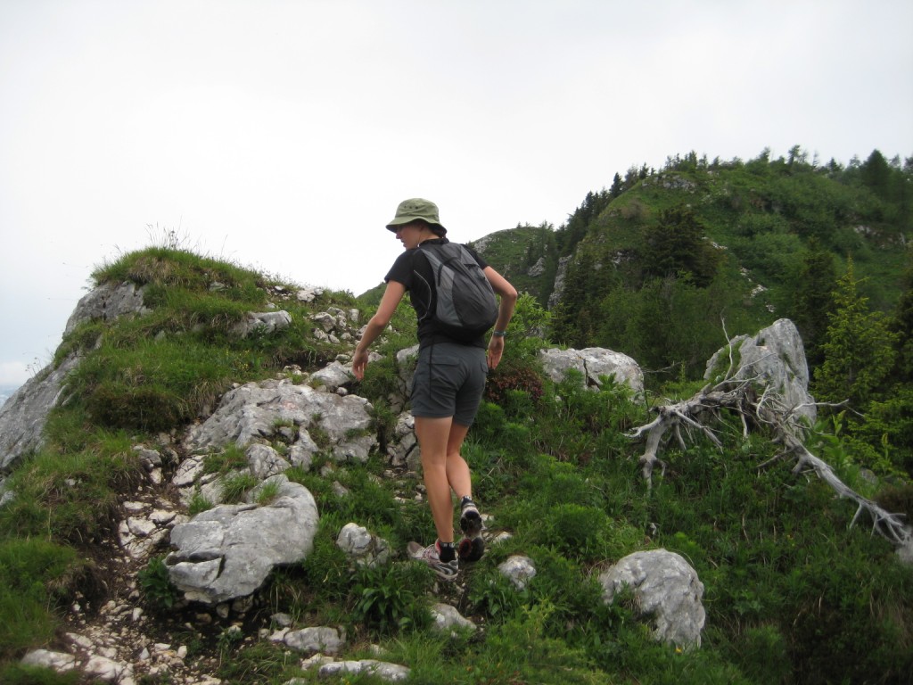 Vicki climbing to the summit