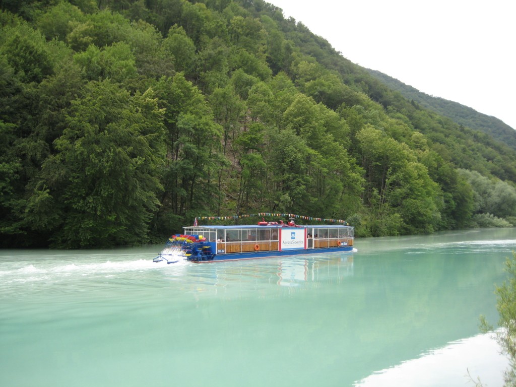 Paddle boat on Soča