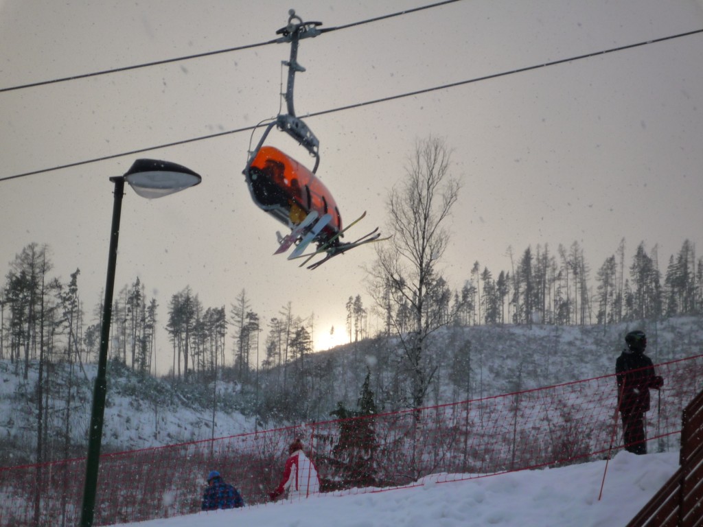 Chairlift and sunset