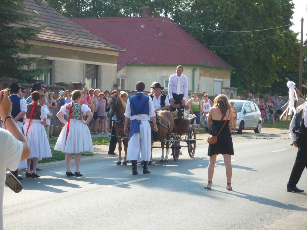 Traditional dancers at Hungarian wedding