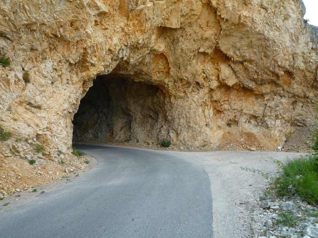 Tunnel on the way up the mountain